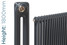 NF2-A-1800-TH - Infinity Anthracite 2 Column Radiator 3 Sections H1800mm X W162mm NF2-A-1800-TH - Infinity Anthracite 2 Column Radiator 3 Sections H1800mm X W162mm
